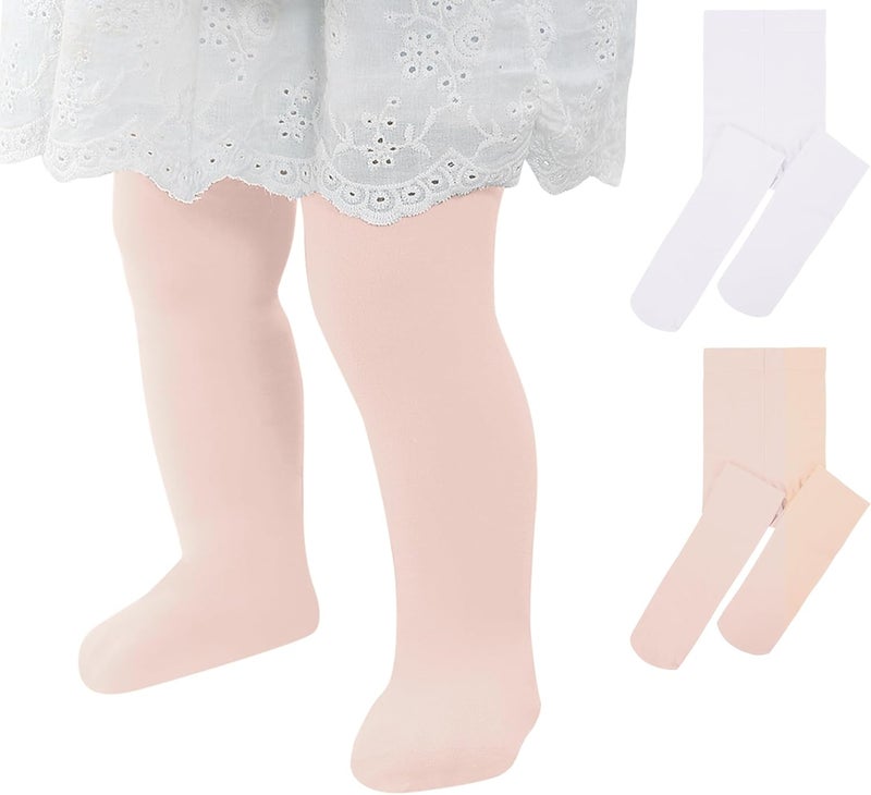 Zando Toddler Tights for Girls - Ultra Soft Full-Footed Seamless Ballet Tights for Halloween and Christmas 2 Pack 1-2T - Image 1